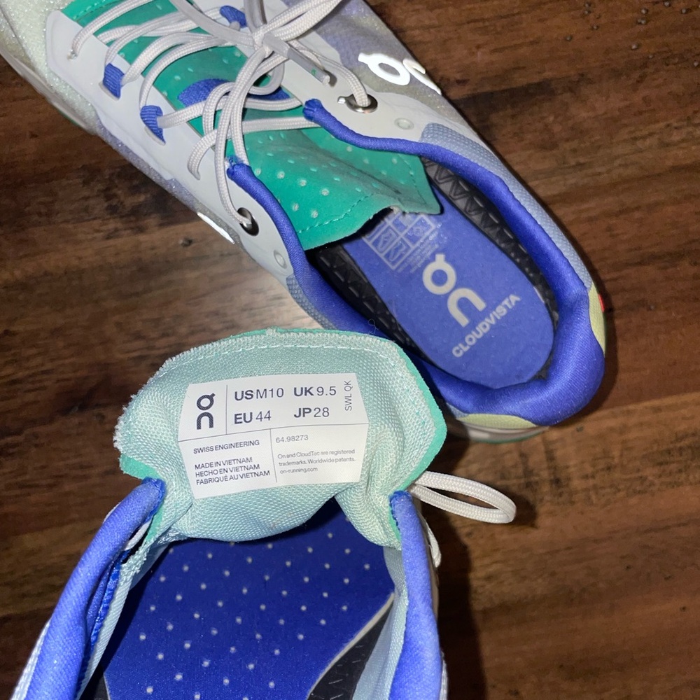 Mens 10, ON Running, Cloudvista Creek/Mint, MSRP $130 - Picture 5 of 7